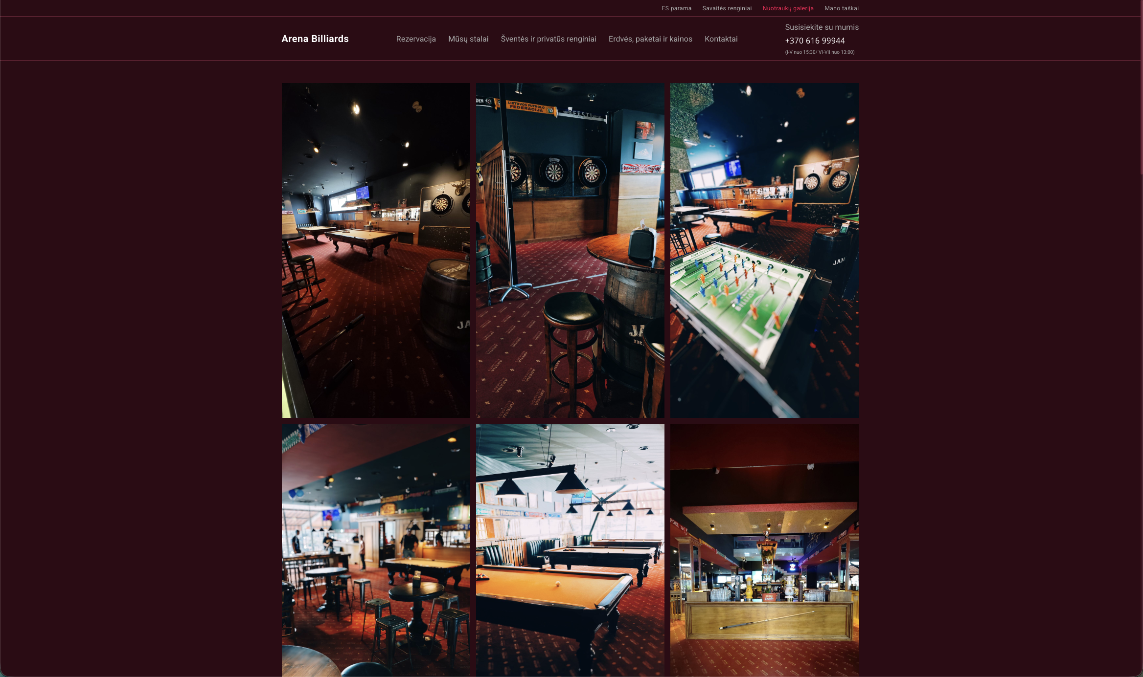 Arena Billiards responsive design