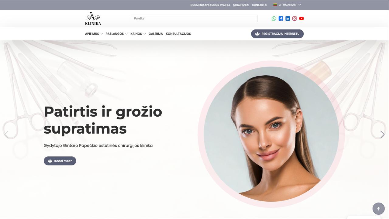 GPKlinika hair transplant clinic homepage screenshot