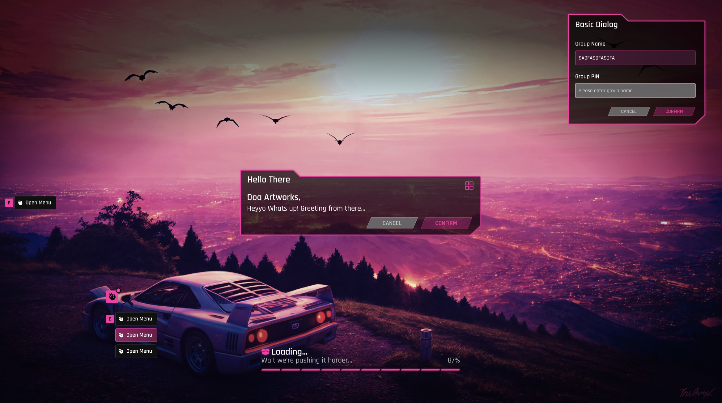 GTA V server custom interface screenshot