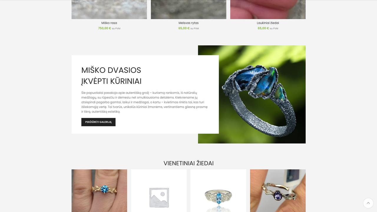 Šventas Miškas product catalog